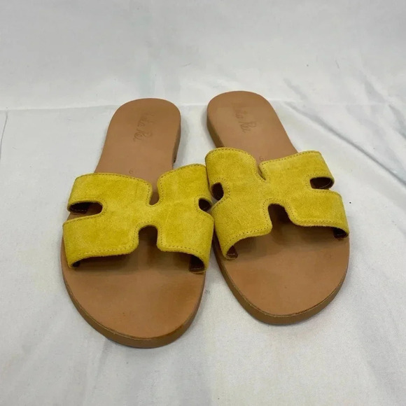 Yellow Suede-Like Sandals - Picture 2 of 4